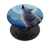 Full Moon Wolf Howl PopSockets PopGrip Adesivo