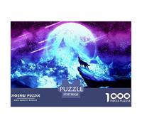 Full Moon-Wolf Howling Puzzle in Legno Impermeabile DIY Puzzle Da 1000 Pezzi Per Adulti Impossibili Puzzle Per Adulti Giochi Educativi