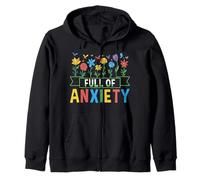 Full of Anxiety Anxiety Mental Health Design Felpa con Cappuccio