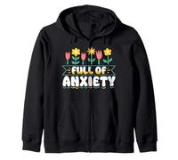 Full of Anxiety Anxiety Mental Health Design Felpa con Cappuccio