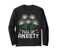 Full of Anxiety Anxiety Mental Health Design Maglia a Manica
