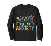 Full of Anxiety Anxiety Mental Health Design Maglia a Manica