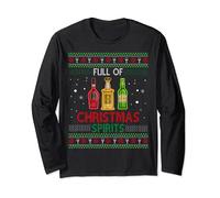Full Of Christmas Spirits - Maglione divertente per bere brutto Natale Maglia a Manica