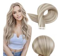 Full Shine Extension Adesive Capelli Veri 22 Pollici Invisibile Nastro In Extension Capelli Umani Ash Blonde Highlight Con Platinum Blonde 18/613 Capelli Lisci Lunghi 50 G