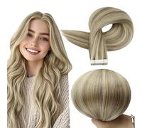 Full Shine Extension Adesive Capelli Veri 24 Pollici Di Nastro Lungo Invisibile In Extension Di Capelli Umani Biondo Dorato Mix Biondo Medio Colore Capelli Lisci Lunghi Aggiungere Volume 50 G