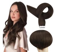 Full Shine Extension Capelli Veri Biadesivo Adesivo Invisibile Per Capelli Umani Veri 16 Pollici Colore Marrone Scuro Trama Pelle Capelli Per Giovane Ragazza 20 Pezzi 50 G
