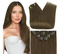 Full Shine Extension Capelli Veri Clip 10 Pollici Breve Senza Soluzione Di Continuità Su Marrone Capelli Lisci Estensioni Umane Per Le Donne 80 G