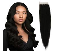 Full Shine Nero Lace Closure 16 Pollici Invisible Lace Closure Capelli Extension Kinky Dritto 4 * 4 Per Le Donne Capelli Umani Non Trasformati Free Part Real Remy Hair