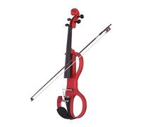 Full Size 4/4 In Legno Massello Violino Elettrico Violino Tastiera In Ebano Pioli Mentoniera Cordiera Intero Set (Color : Crimson)
