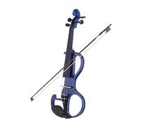 Full Size 4/4 In Legno Massello Violino Elettrico Violino Tastiera In Ebano Pioli Mentoniera Cordiera Intero Set (Color : Blue)