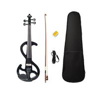 Full Size 4/4 Violino Elettrico In Legno Massello Violino Tastiera In Legno Massello Pioli Mentoniera Cordiera SET Nero