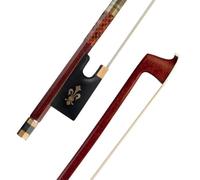 Full Size Arco Violino Arco Da Violino In Legno Brasiliano 4/4 Arco In Ebano Di Crine Di Cavallo Bianco Con Intarsio Con Motivo Iride Scivolo A Conchiglia Colorato Buon Equilibrio