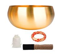 Full Size Sound Bowl Package Leather Wrapped Gavel Throb Pad Storage Bag Incluso Spiritual Sound Bath Tools