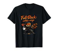 Full Stack Coffee Ninja Programmatore Grafica Umorismo Maglietta