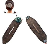 Full Star Flower Hair Accessories, 2025 New Hand Embroidered Flowers Deft Bun, Ball Flower Hair Bun Roller for Women Girls Lazy Hair Curler Deft Bun Maker (2Pcs-I, Medio)