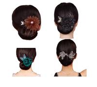 Full Star Flower Hair Accessories, Twist Hair Bun Maker, semplice aiuto per le donne, non tirare, non tirare, per eleganti acconciature alte in pochi secondi (4 pezzi)