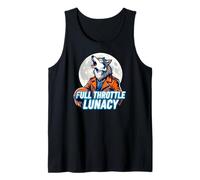 Full Throttle Lunacy Howling Biker Wolf Graphic Canotta
