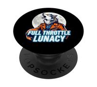 Full Throttle Lunacy Howling Biker Wolf Graphic PopSockets PopGrip Adesivo