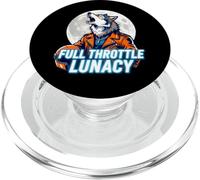 Full Throttle Lunacy Howling Biker Wolf Graphic PopSockets PopGrip per MagSafe