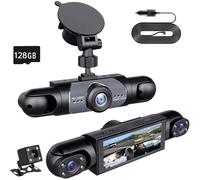 Full View Car Dashcam System, 360° 4 Channel Dash, 1080P Full HD Recording Car Dash Camera System with 32GB/64GB/128GB SD Card,s/Night Vision/Loop Recording for Taxi, Fleet, Family Vehicles (128GB)