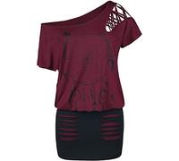 Full Volume by EMP Donna Abito Corto Rosso-Nero con Tagli S