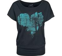 Full Volume by EMP Donna T-Shirt Nera con Stampa di Cuori L
