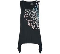 Full Volume by EMP Donna Top Nero con Stampa Mandala di Filo spinato M