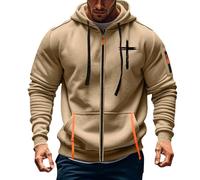 Full Zip Up Uomo Cross Print Felpe con cappuccio Pullover a maniche lunghe Maglione con cappuccio cristiano Casual Moda Cerniera Giacca con cappuccio con zip Pacchetti Autunno Inverno Mens Maglioni