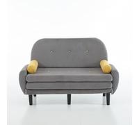 fullarrive Divano letto grigio Cord-Loveseat, divano con funzione di sonno come Daybed & Poltrona relax per soggiorno, con vano portaoggetti, effetto corduroy, 2 posti