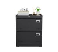 fullarrive Filing Cabinet con serratura a 2 cassetti, in metallo, per ufficio, verticale, nero, 60 x 45 cm