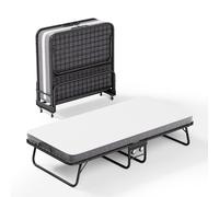 fullarrive Letto pieghevole 90 x 190 cm, materasso pieghevole in memory foam, 10 cm, ruote da campeggio, letto per gli ospiti pieghevole, portata 150 kg