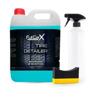 FULLCARX Tire Detailer 5L Nero Gomme Auto, Rinnova Plastiche Rapido ed Efficiente, Lucida Pneumatici, Finitura Satinata, Nero Intenso Ruote Paraurti, Prodotto Pulizia Professionale Detailing