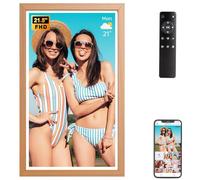 Fullja Cornice per foto digitale WiFi da 21,5 pollici, grande cornice digitale da 32 GB, condividi foto video tramite app e-mail, display IPS FHD 1920x1080 con telecomando, archiviazione cloud