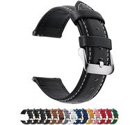 Fullmosa Cinturino 19mm per Orologio, Cinturini in Pelle a Sgancio Rapido per Uomo Donna, Cinturino di Ricambio per Smartwatch e Orologi da Polso, Nero
