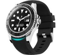 Fullmosa Cinturino 24mm per Orologio in Silicone a Sgancio Rapido, Cinturino Sportivo Curvo in Gomma, Cinturini di Ricambio per Uomo e Donna, Nero