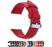 Fullmosa Cinturino in Pelle 22mm, Cinturini per Orologio a Sgancio Rapido per Uomo e Donna, Cinturini di Ricambio per Smartwatch Compatibile con Samsung Galaxy Watch 3 45mm, Garmin Venu 3, Rosso