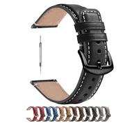 Fullmosa Cinturino Orologio 24mm in Pelle a Sgancio Rapido, Nero