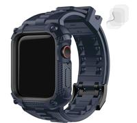 Fullmosa Cinturino TPU con Custodia per Apple Watch Cinturino 44mm 45mm, Sport Silicone Cinturini per Apple Watch, Cinturini di Ricambio Compatibile con iWatch Serie SE 9 8 7 6 5 4, Blu