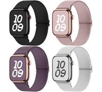 Fullmosa Impermeabile Cinturino Nylon Compatibile con Apple Watch SE 40mm (Serie 11/10) 42mm 41mm 38mm per Uomo e Donna, 4 Pezzi Cinturini Elastico Sport per iWatch SE3 Serie 11 10 9 8 7 6 5 4 3 2 1