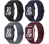 Fullmosa Impermeabile Cinturino Nylon Compatibile con Apple Watch SE 40mm (Serie 11/10) 42mm 41mm 38mm per Uomo e Donna, 4 Pezzi Cinturini Elastico Sport per iWatch SE3 Serie 11 10 9 8 7 6 5 4 3 2 1