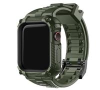 Fullmosa Rugged Cover con Cinturini Compatibile con Apple Watch 45mm 44mm SE 3 2 1 Serie 9/8/7/6/5/4, Military Protective Bumper Custodia, Sport Cinturino inTPU per iWatch 44mm 45mm, Militare Verde