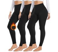FULLSOFT Confezione da 3 leggings foderati in pile da donna, a vita alta, per allenamento, invernali, caldi, termici, yoga