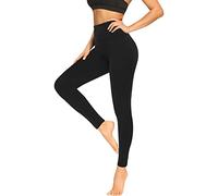 FULLSOFT Leggings a Vita Alta per Le Donne Senza Vedere Pancia Controllo Yoga Pantaloni Allenamento Leggings-Reg&Plus Size - Nero - 38/48/S-M (Taglia Unica)