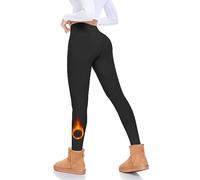FULLSOFT Leggings Foderati in Pile da Donna con Controllo della tummia a Vita Alta Pantaloni da Yoga Morbidi Invernali Caldi (Nero, Piccolo-Medio)