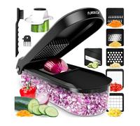 Fullstar Pro Core - Taglia Verdure e Mandolina Multifunzione - 6 Lame | Tagliaverdure Julienne e Grattugia Formaggio Manuale - Affetta & Tritatutto per Cipolle, Patate e Frutta (6-in-1, Nero)