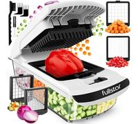Fullstar Pro Original - Taglia Verdure Multifunzione - 2 Lame | Tagliaverdure Multifunzione Manuale a Cubetti - Affetta & Tritatutto per Cipolle, Patate e Frutta (2-in-1, Bianco)