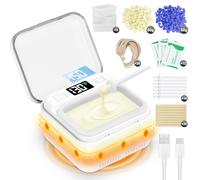 FullWoyi Kit di cera per naso da uomo e donna, kit per ceretta dei peli del naso con display LED regolabile, kit per la rimozione dei peli delle orecchie da uomo 100 g di cera 70 applicatori