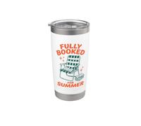 Fully Booked For Summer Reading Bookworm Book Lover Reader Bicchiere termico in acciaio inox doppia parete