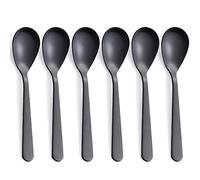 FULLYWARE - Set di 6 cucchiai da caffè Demitasse in acciaio INOX satinato, cucchiaini da caffè, cucchiaini da zucchero, 11,9 cm, colore: Nero opaco