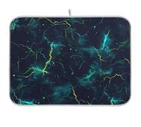 Fulmine Bulloni Verde Blu Assorbente Cucina Mat Scolapiatti stuoie per Cucina Contatore Piatto Stuoia di asciugatura XL 18 x 24